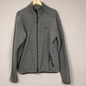 Mountain Hardwear Polartec Fleece Jacket XL Gray Full Zip USA Made Outdoor